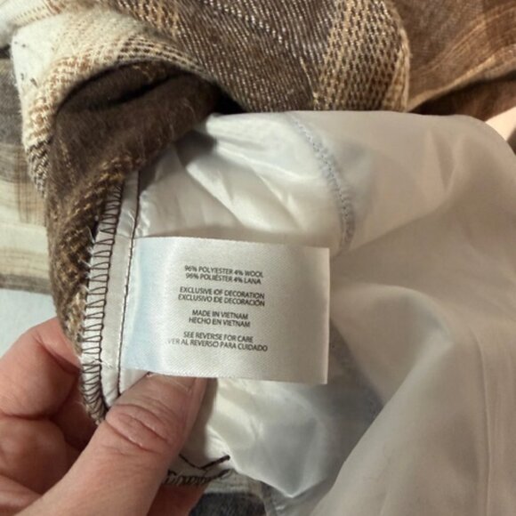 Banana Republic Flannel Shacket Small Plaid Wool Blend Front Pockets - Picture 10 of 13